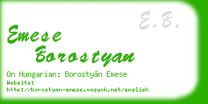 emese borostyan business card